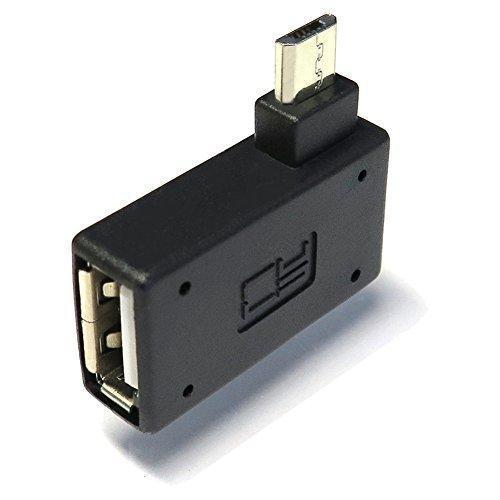 USB変換アダプタ 水平90度 OTG HUB-USB(メス) 【microUSB 左向き】