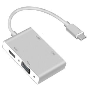USB3.1-C 変換アダプター Type-C to HDMI / VGA / DVI 変換アダプター 4 in 1 4K*2K 1080pの解像度 対応 Apple MacBook、Google ChromeBook などに対応｜pcastore
