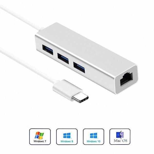Type-C to USB3.0 USB type C ハブ USB3.0 USBポートR45有線L...