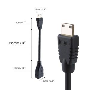 Mini HDMI to HDMI オス-メス...の詳細画像1