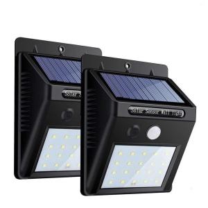 【送料無料】センサーライト 2個セット ソーラーライト 20LED 屋外照明 自動点灯 太陽光発電 外灯 玄関/駐車場 取付簡単 防水 防犯ライト｜pcastore