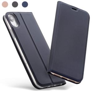 アイフォン ケース カバー iPhone XR 手帳型 シンプル スタンド機能 薄型 マグネット 定期入れ ポケット｜pcastore