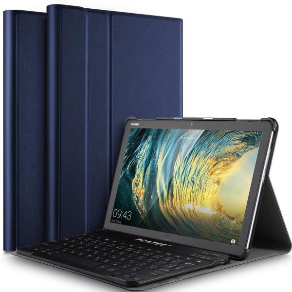 HUAWEI MediaPad M5 Lite 10 ケース Bluetooth キーボード ネイビ...