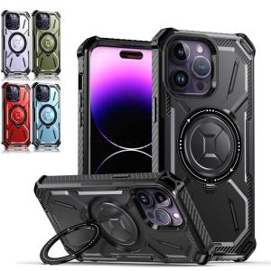 iPhone 15 16 シリーズ 用 MagSafeリング ＆スタンド 衝撃吸収 ケース アイホン 15 16 カバー  四角強化ケース Pro  Plus Pro Max 16e用 送料無料