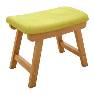 スツール ウッド チェア 高さ29cm ガーデン テラス オットマン ファブリック ロースツール 北欧 足置き 台 天然木 高さ29cm (子供用) グリーン1脚