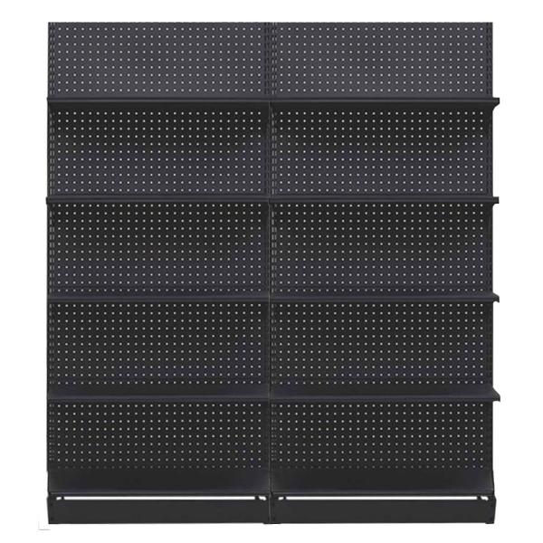 業務用陳列棚 (片面 L字柱3本)スーパーマーケット コンビニ 通販ショップ スチール ラック(耐荷...