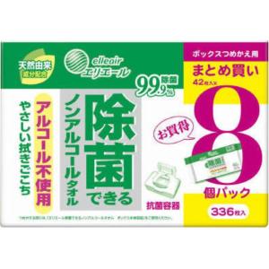大王製紙 エリエール 除菌できるノンアルコールタオル ボックス 詰替 42枚×8P