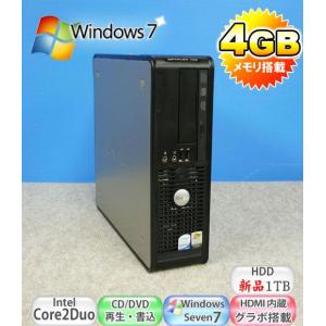 中古パソコン  新品1TB換装 DELL 760SF(Core2DuoE6850)(メモリー4GB)(DVDマルチ)(Gefoce210)(HDMI)(Win7Pro)(dg-095)