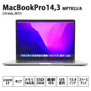 Apple MacBookPro14,3 MPTR2J/A MacOS 12.3.1 Intel Core i7 2.8GHz 4コア メモリ16GB SSD256GB 15.4インチ USキー 中古 ノートパソコン スペースグレイ Bランク