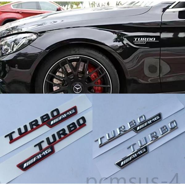 ベンツ TURBO AMG サイドエンブレム 　4色　2ｐ