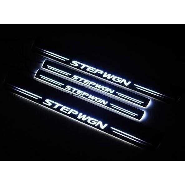 ホンダ 現行型 STEPWGN スカッフプレート ステップワゴンRP系 LED 白 ホワイト シーケ...