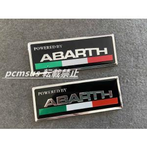 アバルト ABARTH★8*3CM★ カーステッカー エンブレム プレート アルミ製 フェンダーバッジ シール 傷を隠す 2枚セット 506番