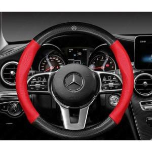 02最新発売メルセデス・ベンツ Mercedes Benz ハンドルカバー 炭素繊維 カーボン調 ス...