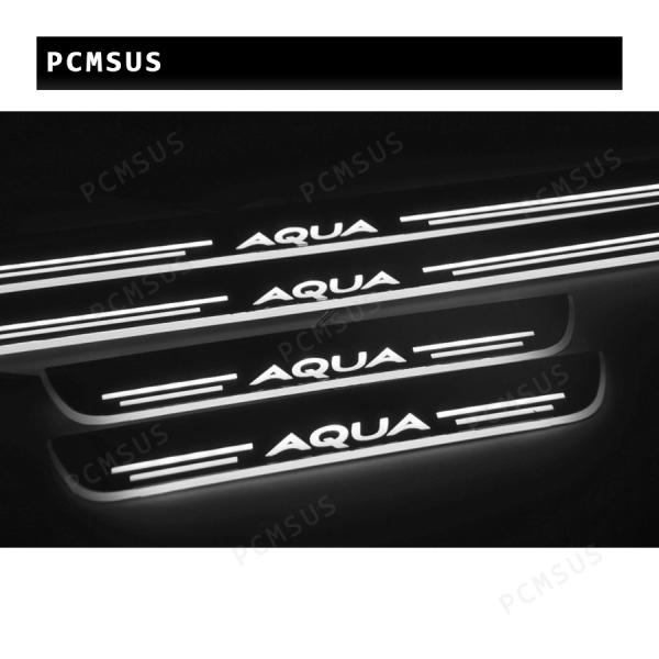 AQUA（アクア）LED 流れるスカッフプレート 白/ホワイト発光 内装パーツ イルミネーション 両...