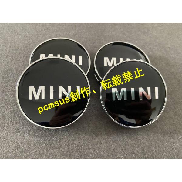 ミニ BMW MINI ホイールセンターキャップ 外径60mm 4個セット 車用 シルバー ハブキャ...