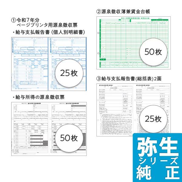 弥生サプライ 令和7年分 年末調整セット 50人用 源泉徴収票/賃金台帳用バインダー付(202621...