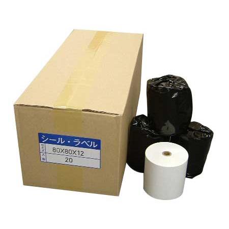 国産 感熱・サーマルラベルロール80mm×80Φ 20巻 全面ラベル・裏スリット入