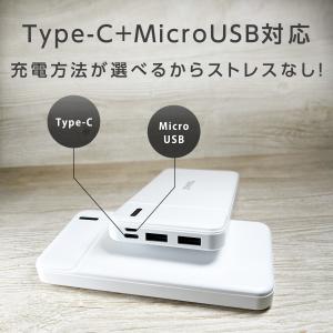 モバイルバッテリー 薄い 電池 10000mA...の詳細画像1