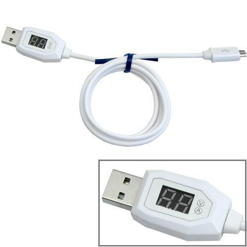 電圧/電流表示ができる microUSBケーブル