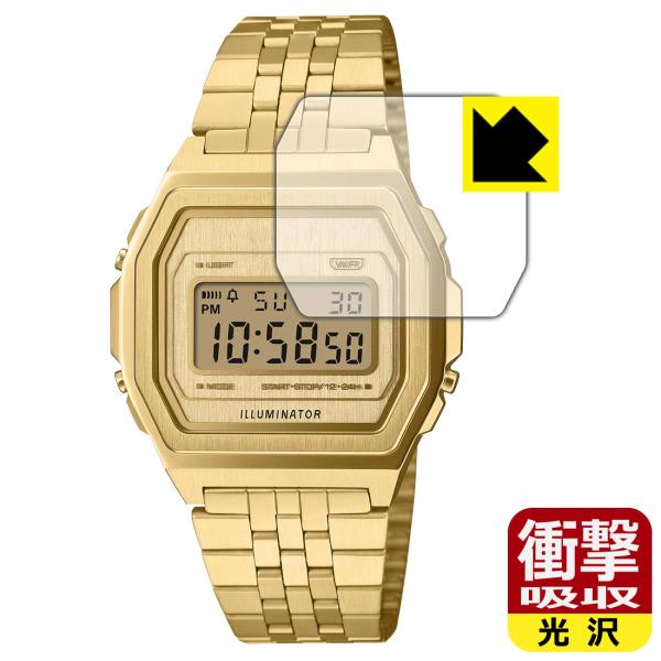 CASIO CLASSIC A1000 シリーズ 対応 衝撃吸収[光沢] 保護 フィルム 耐衝撃 日...