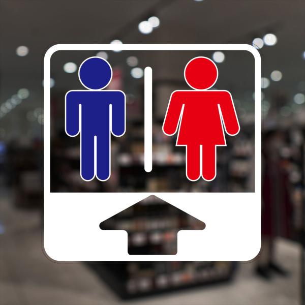 ガラスに貼るフィルム 「トイレ お手洗 Toilet (上)」 (おもて側から貼付用) 注15-0 ...