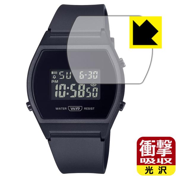 CASIO CLASSIC LW-204 シリーズ 対応 衝撃吸収[光沢] 保護 フィルム 耐衝撃 ...