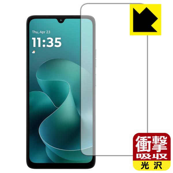 moto g06 対応 衝撃吸収[光沢] 保護 フィルム [画面用] [インカメラ穴なし版] 耐衝撃...