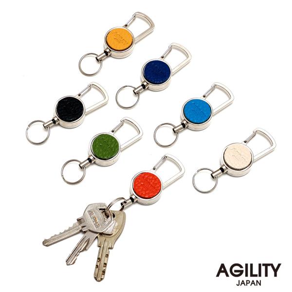 【ネコポス】カラビナ リールホルダー ワンポイント シンプル 鍵 キーホルダー  AGILITY a...