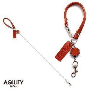 【ネコポス】リール パスケース別売 ストラップ 伸縮 革 AGILITY affa アジリティ アッファ リールストラップ[M便 2/3]