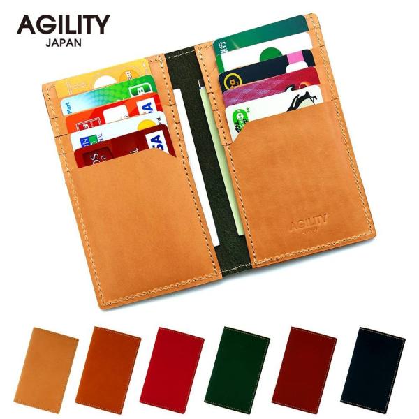 カードケース 本革 レザー 二つ折り 薄型 薄い 縦 スリム カード入れ  AGILITY affa...