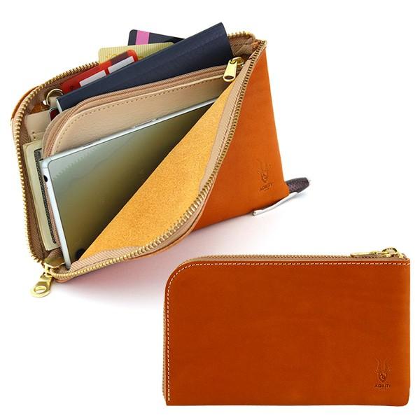 お財布ポシェット トラベルウォレット 長財布 牛革 国産レザー スマートフォン AGILITY af...