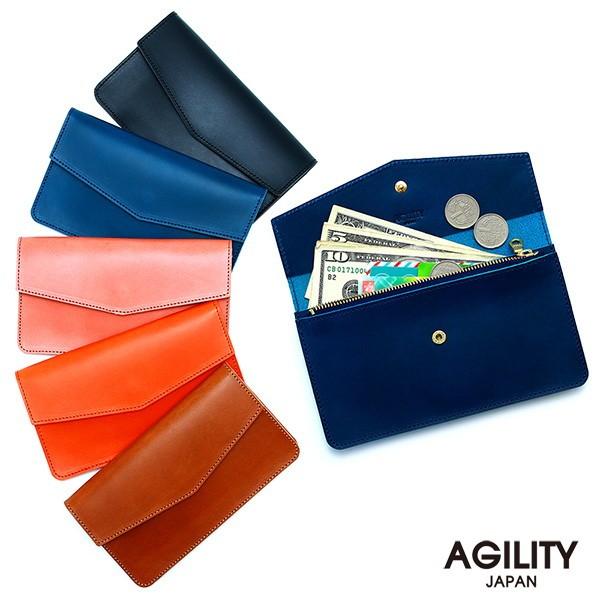 長財布 ロングウォレット シンプル フラット 薄型 革 レザー フラップ イタリアンレザー AGIL...