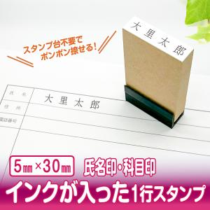 スタンプ 台不要 一行印 住所 住所印 氏名印 科目印 ゴム印 １行 氏名 書類 事務 手続き 申請 はんこ ハンコ 浸透印 シャチハタ式 Peスタンプ 5mm×30mm｜pe-stampshop