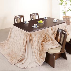 ダイニングこたつ＆掛布団セット　150×90cm　ブ�