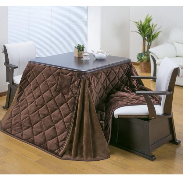 ダイニングこたつ 80×80cm 2点セット 手元コントローラー ダイニングコタツ&amp;掛布団 ダイニン...