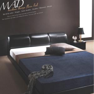 シングルベッド 棚・コンセント・マットレス付き フロアベッド