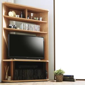 テレビ台134cm 55インチ対応 コーナー 平面置き ウォルナットブラウン