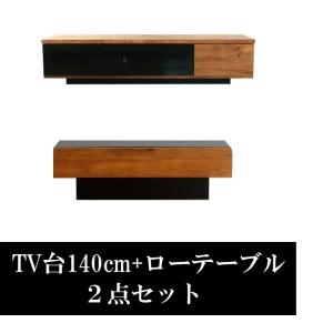 テレビ台140cm＋リビングテーブル 2点セット TV台 60インチ対応 ライトブラウン 完成品 日本製 国産 テレビボード TVボード ローテーブル105×55cm｜peace-and-happiness