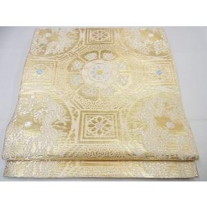 平和屋本店□最高級 龍村平蔵製 六通柄 本袋帯 天竺祭馬錦 黒地 金銀糸  