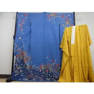 □極上、名門藤娘きぬたや、正絹総絞り、舞蝶草花紋、総絞り振袖一式