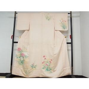 平和屋-こころ店■訪問着　草花文　暈し染め　金銀彩　着丈154cm　裄丈63cm　正絹　逸品　A-c...