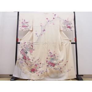 平和屋野田店■訪問着　冊子御所車花文　暈し染め　金彩　逸品　n-hj8292｜peace-heiwa2019