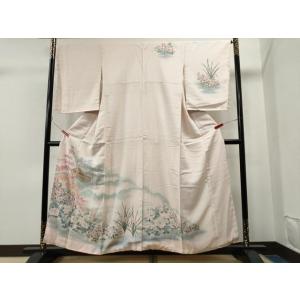 平和屋着物□訪問着 友禅 草花文 暈し染め やまと誂製 正絹 逸品 未  