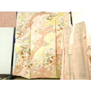 平和屋着物□豪華振袖 刺繍 御所車扇面花鳥文 暈し染め 金彩 平和屋着物□豪華振袖 刺繍 御所車扇面花鳥文 暈し染め 金彩