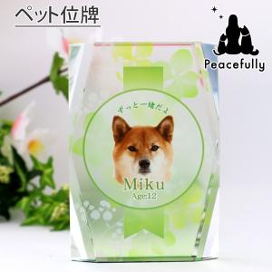 ペット位牌 クリスタルガラス　ハーバリウム風 カラー印刷　ダイヤモンド かわいい　きれい