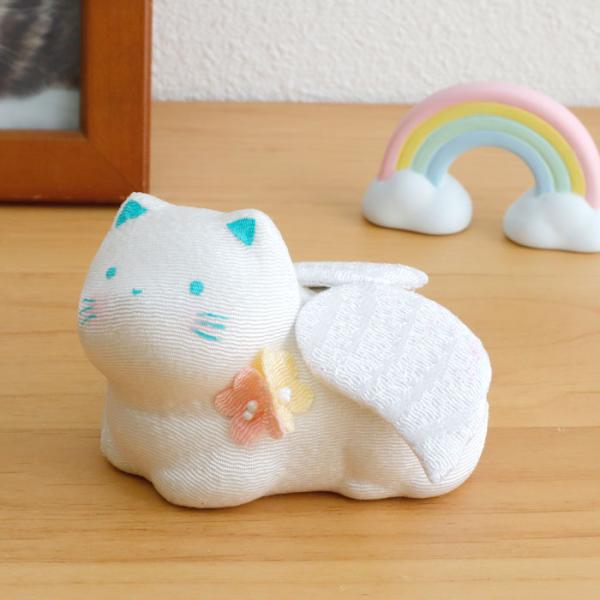 ペットメモリアルグッズ　一緒によりそう天使の猫　日向ぼっこ　57-193　お悔やみギフト