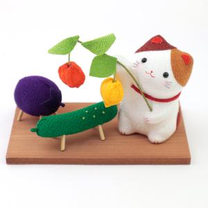 ペット お盆 三毛猫とお盆飾り 精霊馬 猫 盆...の詳細画像1