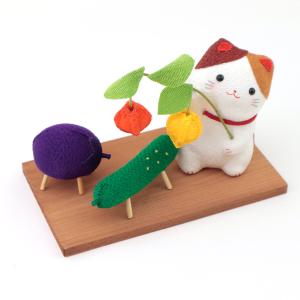 ペット お盆 三毛猫とお盆飾り 精霊馬 猫 盆...の詳細画像2