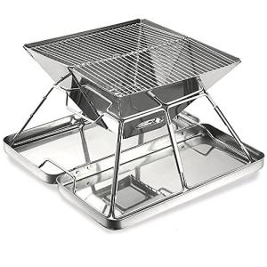 CARBABY バーベキューコンロ 焚き火台 収納ケース付き ステンレス製