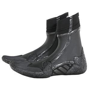 FELLOW サーフブーツ 3.5mm 保温 防水加工 サーフシューズ 先割れタイプ 日本規格 メンズ レディース サーフィン SUP オールシーズン ウェットスーツ Black 25cm